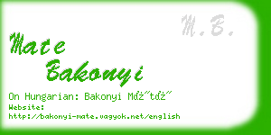 mate bakonyi business card